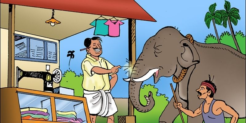 Elephant and Tailor Story in Hindi